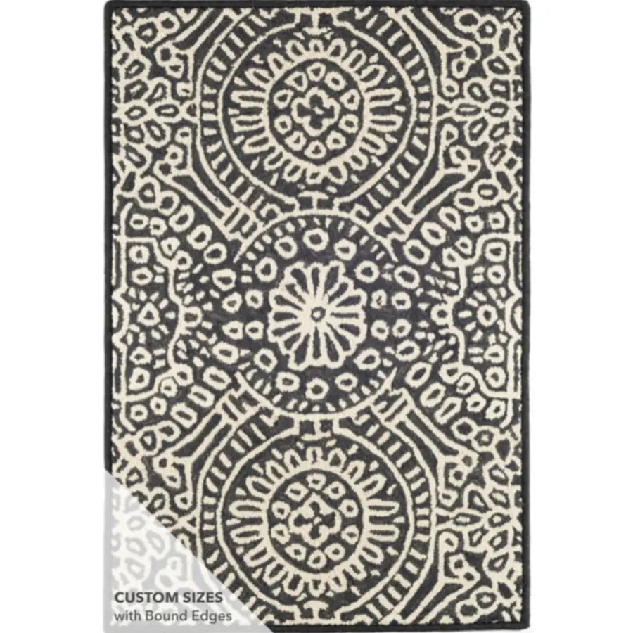 Temple Micro Hook Rug in Charcoal - Home Smith