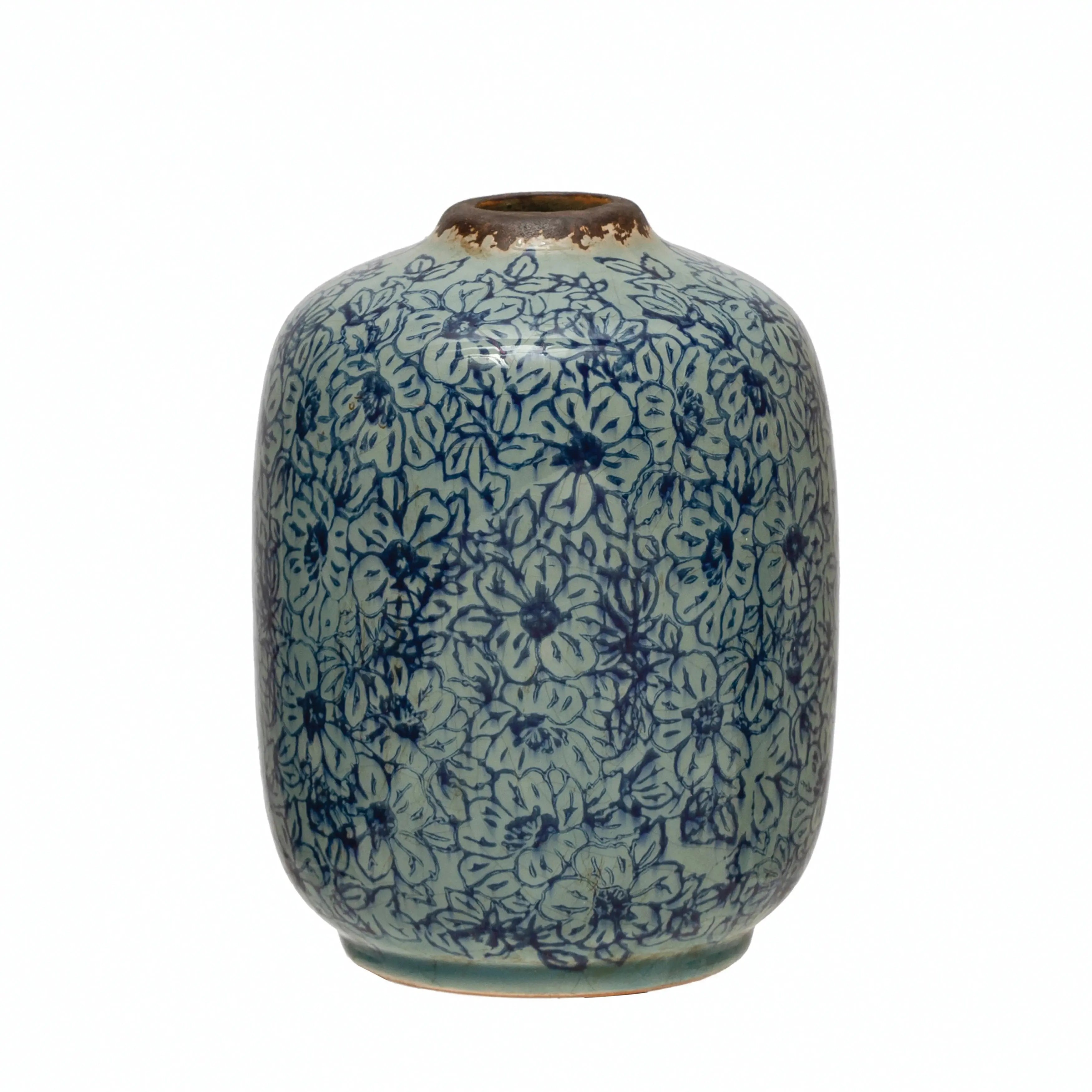 Terracotta Vase with Floral Pattern - Home Smith
