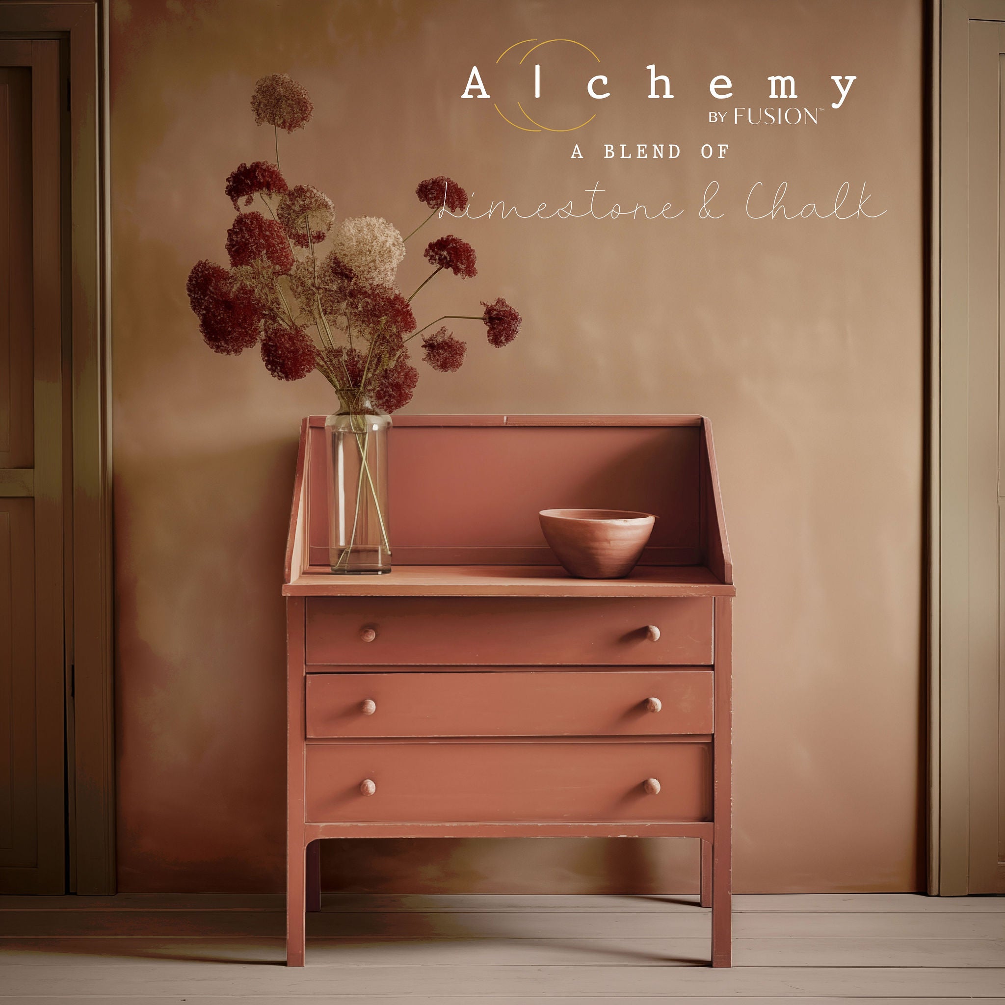 Alchemy Limestone and Chalk Furniture Paint by Fusion in Terracotta at Home Smith