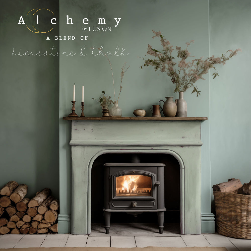 Alchemy Limestone and Chalk Furniture Paint by Fusion in Thyme at Home Smith 