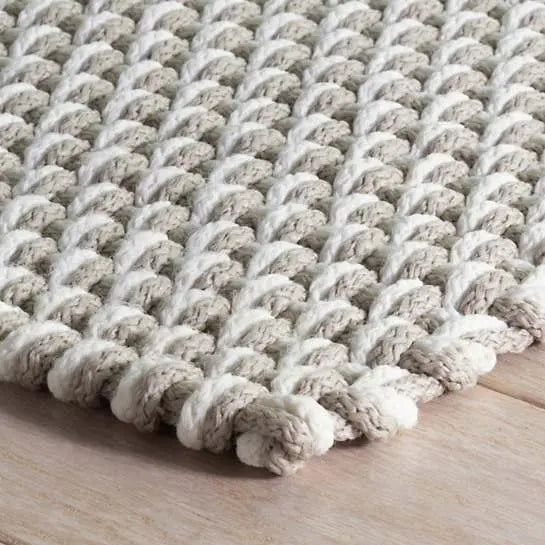 Two Tone Rope Platinum/White Indoor/Outdoor Rug - Home Smith