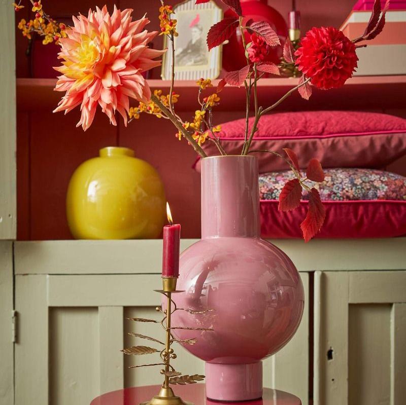 Vase Metal Medium Pink at Home Smith