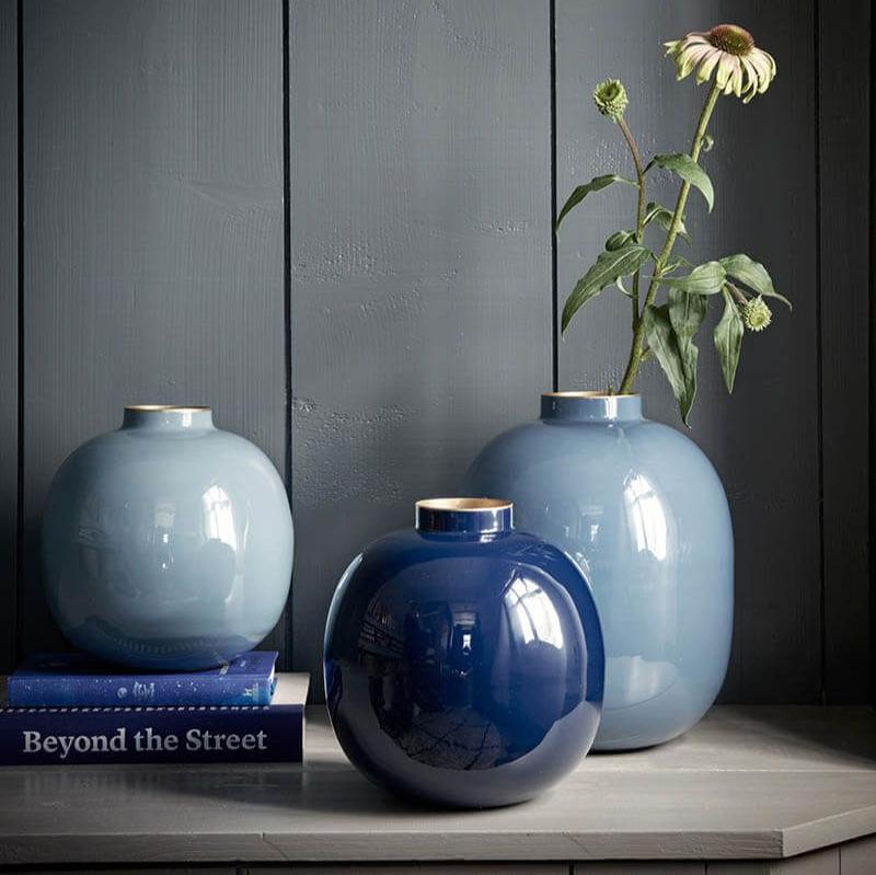 Vase Metal Blue at Home Smith