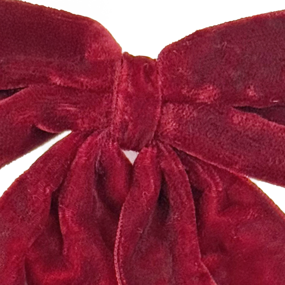 Velvet Burgundy Bow with Clip at Home Smith