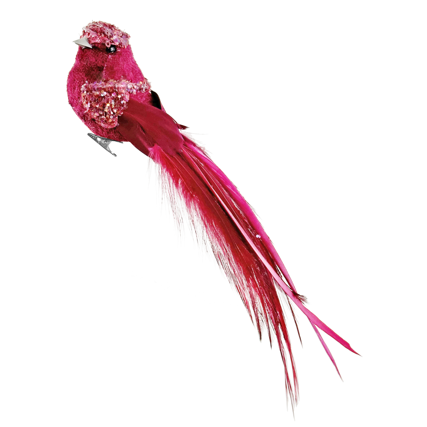 Velvet Feather Bird in Burgundy at Home Smith