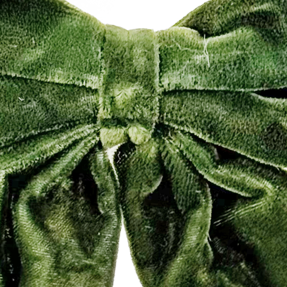 Velvet Green Bow with Clip at Home Smith