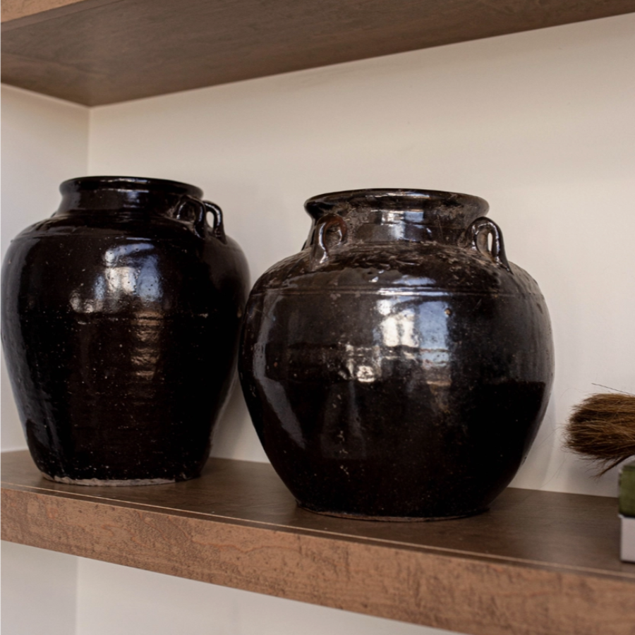 Vintage Black Glazed Pot