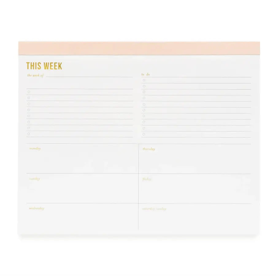 Weekly Organizer Pad in Pink - Home Smith