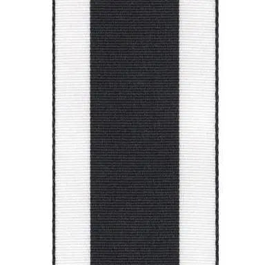 Wide Stripe Grosgrain Ribbon in Black and White - Home Smith