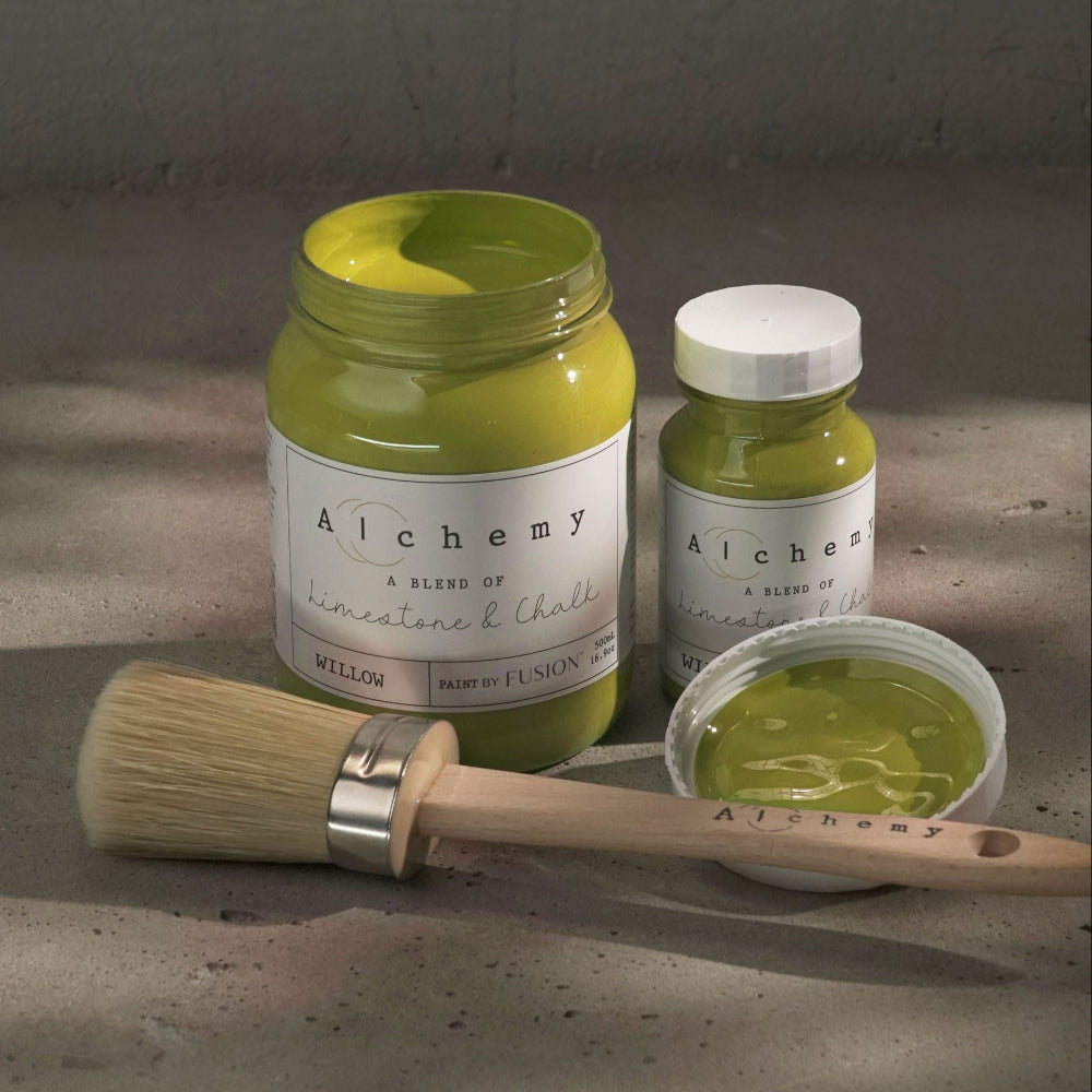 Alchemy Limestone and Chalk Furniture Paint by Fusion in Willow at Home Smith