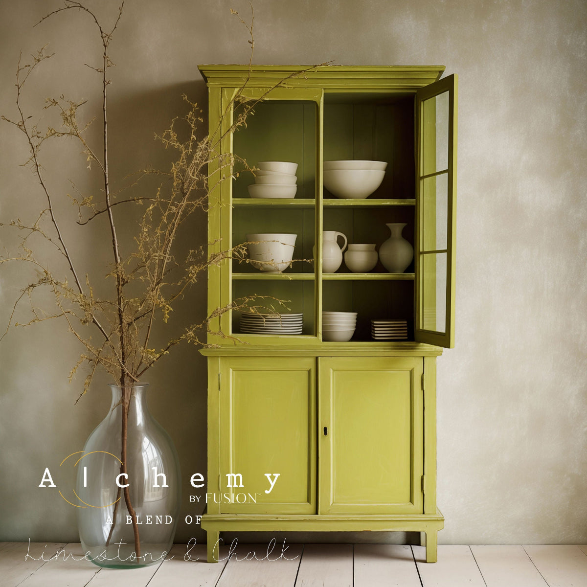 Alchemy Limestone and Chalk Furniture Paint by Fusion in Willow at Home Smith