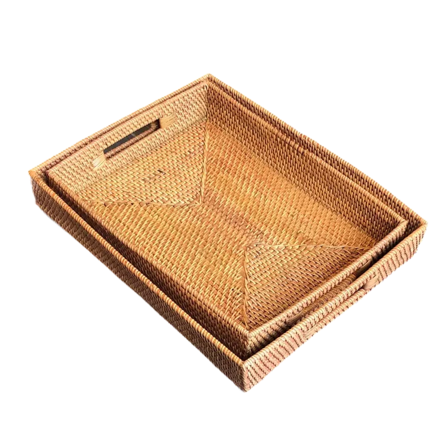 Home Smith Woven Seagrass Rectangle Tray Cantiq Living Trays