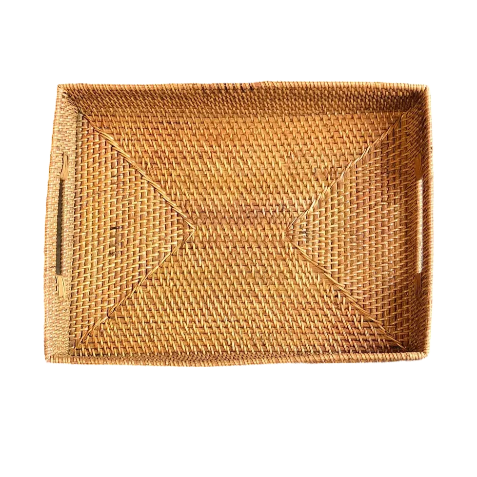 Home Smith Woven Seagrass Rectangle Tray Cantiq Living Trays