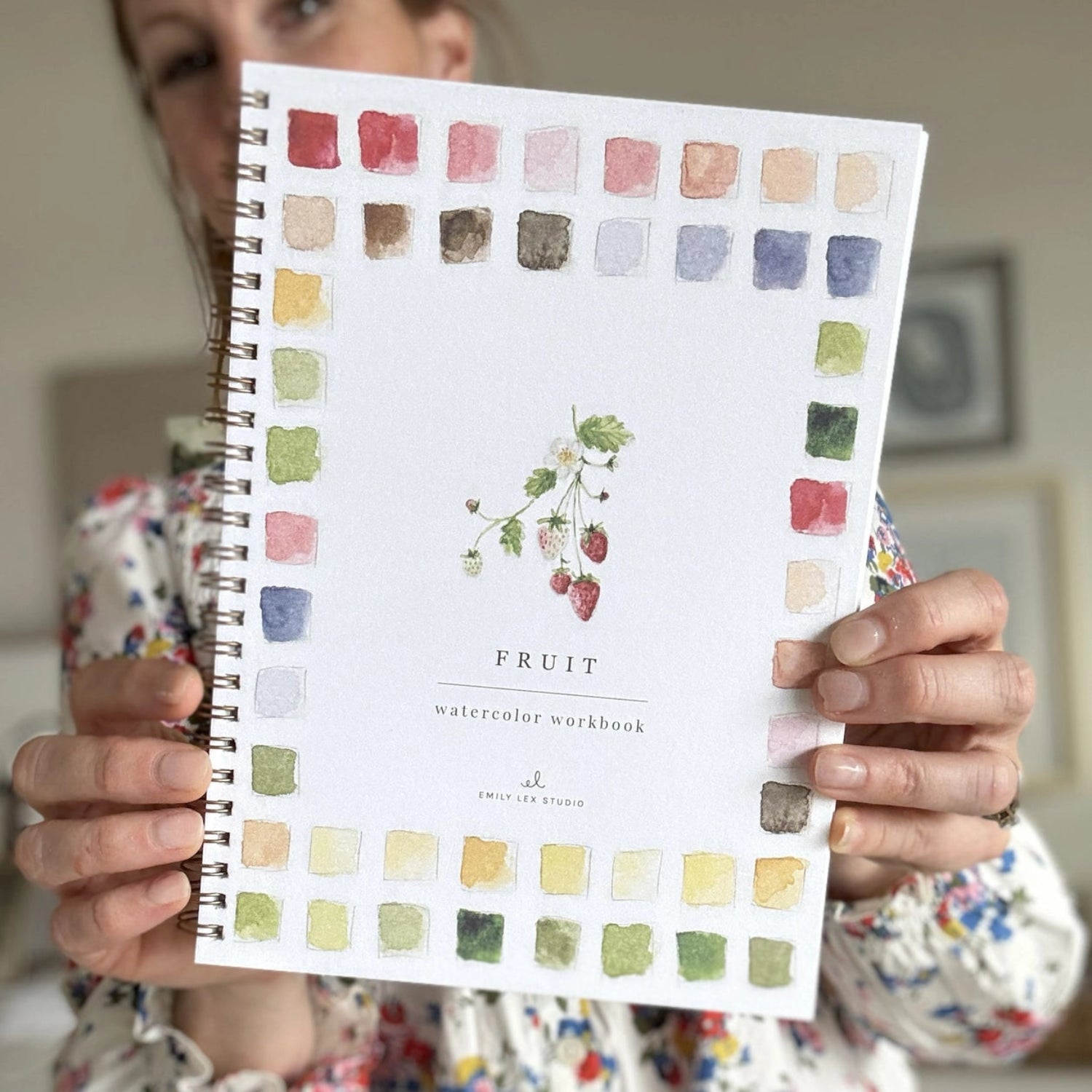 Watercolour workbook by Emily Lex with Fruit designs