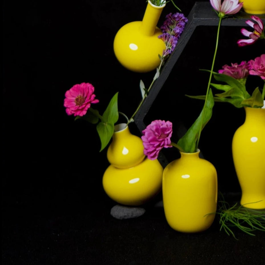 Double Gourde Mini Porcelain Vase in Yellow from Middle Kingdom Porcelain at Home Smith
