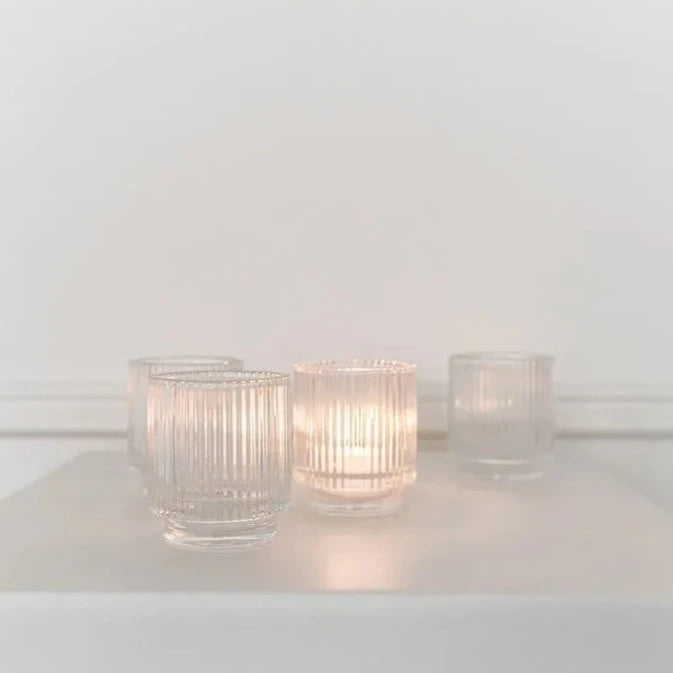 ribbed glass tealight holder at Home Smith