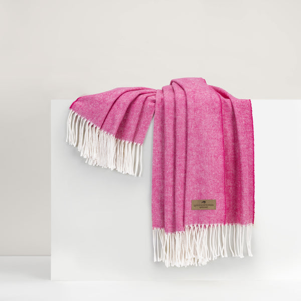 Herringbone throw in Wild Orchid at Home SMith