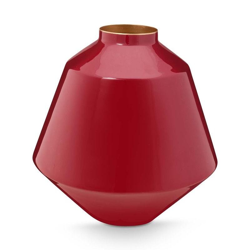 Vase Metal Dark Mid Red at Home Smith 